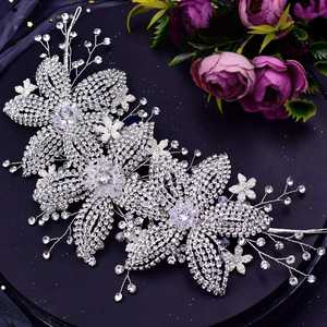 Bridella BHP252-S Silver Rhinestone & Pearl Crown Fashion <b>Jewelry</b> <b>Set</b> for Weddings <b>Proms</b> Formal Events-Comfortable Secure Fit - Product Image 5