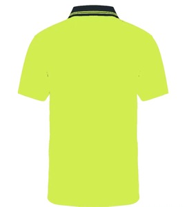 Custom Safety Yellow Reflective Polo T-Shirt Breathable Cotton with Reflective <b>Strips</b> Reflective Safety Clothing - Product Image 3