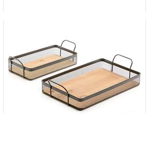 Vaisselle design faite à la main plateau de service en herbe pour traiteur décoration de vaisselle plateaux de service galvanisés et en bois - Product Image 5