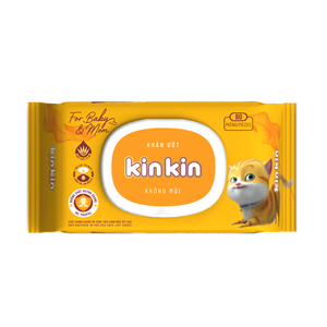 Lingettes humides pour bébé OEM KinKin non tissées, 30 pièces, en tissu de rayonne de haute qualité, stérilisées individuellement, sans agents blanchissants fluorescents, du Vietnam - Product Image 2