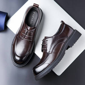 รองเท้าหนังวัวแท้คุณภาพสูงสำหรับผู้ชาย ดีไซน์หรูระดับท็อป ปี 2025 พร้อมเชือกผูก เหมาะสำหรับงานแต่งงาน - Product Image 1