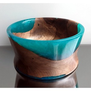 Bol en résine de bois haute vente collations et salade bol de service en résine de bois pour restaurant pour décor de table bol en résine de bois - Product Image 3