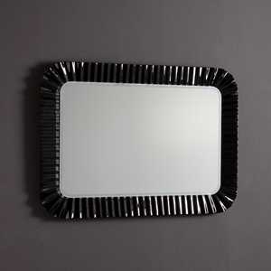 Reversible Installation 94x68 LED Mirror with Black Fused Glass <b>Frame</b> - Product Image 3