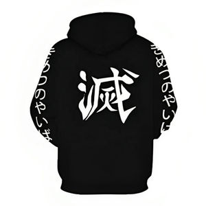 Sudadera con Capucha de Manga Larga Extra Grande con Estampado de Anime Personalizado al por Mayor, Sudadera de Invierno de Alta Calidad con Apliques, Lavado Ácido y Bordado - Product Image 3