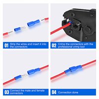 Kit de 280 Conectores de Cable Automotriz Aislados de Aleación de Aluminio con Acabado Brillante, Surtidos en Caja, para Crimpado de Anillos y Horquillas