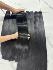 Extensions de cheveux en trame sans colle Os de cheveux humains Cheveux vietnamiens droits Couleur naturelle 1B - Product Image 2