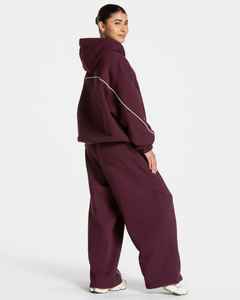 Ensemble sweat à capuche oversize et pantalon de survêtement à jambes larges en polyester et coton, style streetwear confortable pour l'hiver - Product Image 2