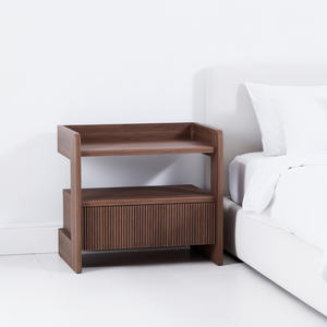 Mesa de Noche Convertible de Madera de Teca Sólida de Alta Calidad con Diseño Tradicional para Apartamento, Dormitorio, Sala de Estar y Comedor, Muebles para el Hogar - Product Image 1