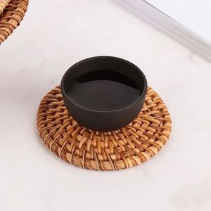 Posavasos elegantes de yute y ratán para tazas de té y café, mesa de diseño admirable, alfombrillas y almohadillas clásicas, posavasos estándar para utensilios de cocina - Product Image 3