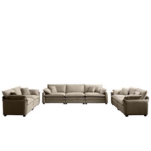 Juego de Sofás Modernos de 3 Piezas para Sala de Estar, Dos Sofás de 2 Plazas y Uno de 3 Plazas, Asientos Profundos, Tapicería Personalizable - Product Image 2