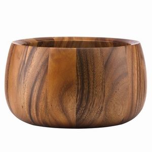 Bol à salade en bois d'acacia au design moderne, grand bol rond en bois massif, vaisselle pour mariage, service de fête, artisanat, bol à pâte - Product Image 2
