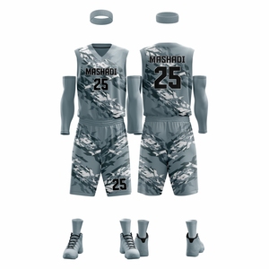 Ensemble de maillots de basket-ball sans manches grande taille, imprimé par transfert thermique, 100% polyester, anti-UV, antibactérien, évacuant l'humidité - Product Image 1