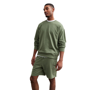 Ensemble sweat-shirt à capuche zippé et short en tricot uni pour homme, respirant, décontracté, tenue d'été, gris clair - Product Image 4