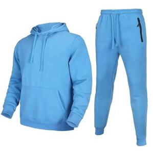 Venta al por mayor personalizado bordado Unisex algodón invierno chándales con capucha pulóver entrenamiento atlético Jogger conjuntos en blanco deportes sudor - Product Image 1