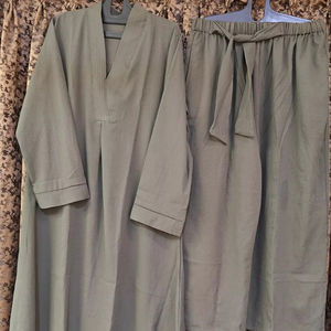 Cordons pakistanais tendance Kurtis | XL-XXL de taille libre | Haut à motif plissé | Pantalon à poches ceinturé | Vêtements de voyage incontournables - Product Image 1