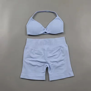 Conjunto de Top y Shorts de Yoga para Mujer, Tallas Grandes, Duradero, Elástico, Ligero, Ecológico, de Secado Rápido, para Gimnasio y Yoga - Product Image 4