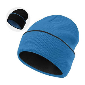 หมวกบีนนี่สำหรับผู้ชายหมวกผ้าถักแจ็คการ์ดสำหรับฤดูหนาวโลโก้ตามสั่ง - Product Image 1