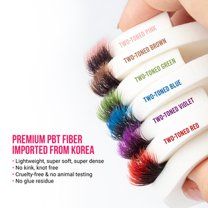 CharmLash superventas de alta calidad suave de dos tonos bandejas de extensión de pestañas de colores 0,07 0.085 0,1 pestañas de visón esponjosas al por mayor - Product Image 4