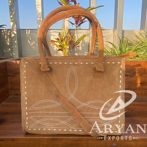 Botte point daim sac fourre-tout en cuir pour femmes sac à provisions grande capacité épaule sac à main Portable dissimulé transporter sacs fourre-tout - Product Image 1