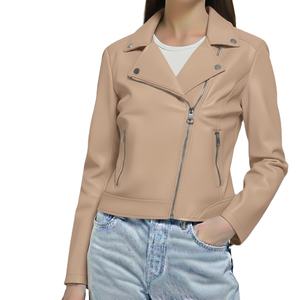 Veste d'hiver pour femme de luxe, fermeture éclair, toutes tailles, design personnalisé, nouveau style, cuir véritable de qualité supérieure, col montant uni - Product Image 6
