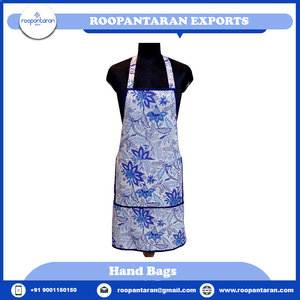 Delantal de cocina indio con estampado de bloques de lino transpirable 100%, 20 láminas de algodón, 83 Cms, sin mangas, a la venta - Product Image 4