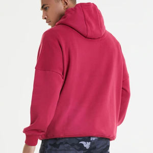 เสื้อฮู้ดสวมหัวโอเวอร์ไซส์ของผู้ชายเสื้อกีฬาโครเชต์เสื้อสเวตสูทสไตล์ฮิปฮอปย้อมสีล้วนสำหรับฤดูหนาว - Product Image 2