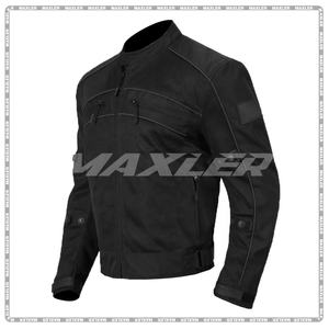 Veste de moto d'été légère pour hommes Armure approuvée CE Panneaux en maille respirante Doublure imperméable Motif de col montant - Product Image 2