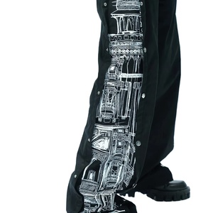 กางเกงขายส่งสั่งทำพิเศษทรงหลวมปักโลโก้ กางเกงขากว้างพิมพ์ลายสกรีน กางเกงวอร์มผู้ชายผ้าโพลีเอสเตอร์ - Product Image 4