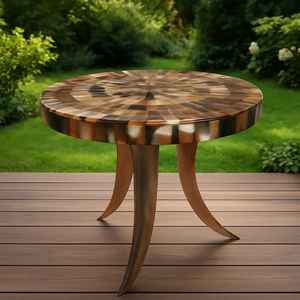 โต๊ะกาแฟสไตล์วินเทจประดับเขาสัตว์ งานฝีมือประณีตสำหรับการตกแต่งหรูหรา โต๊ะกาแฟท็อปเขาสัตว์ทันสมัย - Product Image 5