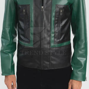 Chaqueta de Cuero para Hombre, Diseño de Dos Tonos, Fabricación Premium, Chaqueta de Cuero Elegante, Chaqueta de Cuero Moderna con Diseño de Dos Tonos - Product Image 6