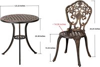 Ensemble de meubles de patio en verre moderne durable 3 pièces, 2 chaises et 1 table ronde, pour extérieur, jardin, balcon