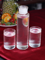 Ensemble de bouteilles en verre décoratives avec couvercle à poussoir, capacité de 700 ml, Borotech G-204 transparent, pour les mariages, les services festifs, la décoration de table moderne