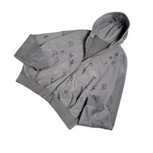 Sudaderas con cremallera personalizadas con hombros caídos para hombres desgastados 100% algodón polar en blanco liso fabricación de ropa de gran tamaño peso pesado - Product Image 5