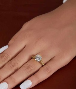 Anillo de compromiso de moissanita de corte brillante redondo de 1,75 quilates Premium, conjunto de bisel certificado IGI, joyería para fiesta de boda para mujer - Product Image 5