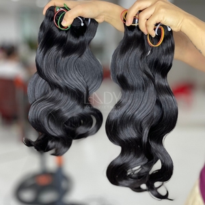 ผมดิบจากผมจริงมัดเป็นลอนสีดำ - Product Image 2