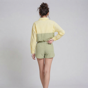 Nouveautés 2026 – Ensemble 2 pièces pour femme : Veste coupe-vent color block personnalisée et short de détente – Vêtements tendance en promotion - Product Image 2