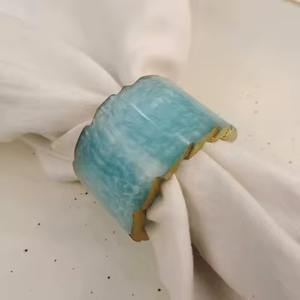 Handcrafted resin napkin <b>rings</b> with glossy finished and intricate carving design <b>for</b> luxurious festive table styling - Product Image 4