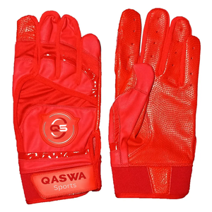 ถุงมือซ้อมแบบเต็มนิ้วสำหรับฝึกถุงมือเบสบอลสีแดงหนังวัวหนังเบสบอลตีขนาดมาตรฐานสำหรับเล่นกีฬา - Product Image 1