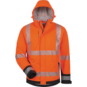 Chaqueta Softshell de Alta Visibilidad Naranja/Lukeas Negra ELYSEE, Sudadera con Capucha y Sudadera Promocionales - Product Image 2