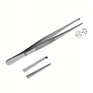 Fórceps de tejido de vendaje 1x2 dientes | Herramienta de acero inoxidable de precisión Instrumento quirúrgico duradero | Ideal para uso médico - Product Image 4