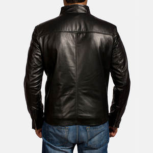 Chaqueta de cuero hecha de piel de vaca con estilo de bolsillo para hombre, chaqueta de cuero de diseño Premium de Color sólido para hombre - Product Image 5