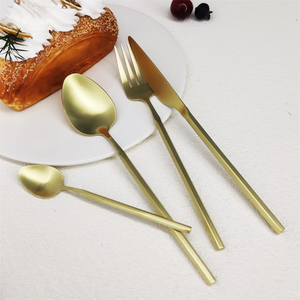 Indian Supplies <b>Golden</b> Designable Handmade Metal Stainless Steel <b>Cutlery</b> Luxury Flatware <b>Set</b> at Lowest Prices - Product Image 1