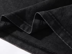 เสื้อยืดวินเทจซักกรดเฮฟวี่เวทสำหรับผู้ชายเสื้อยืดปักลายถักทรงเข้ารูปขนาด200 - Product Image 4