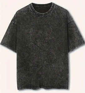เสื้อยืดผู้ชายผ้าฝ้ายคุณภาพสูง 100% ล้างสีแบบแอซิดวอช สกรีนโลโก้ได้ ทรงวินเทจ ระบายอากาศดี ทรงโอเวอร์ไซส์ สไตล์สตรีทแวร์ ลายเรียบ น้ำหนัก 220 กรัม - Product Image 1