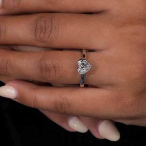 Custom Fashion 1.00ct Heart Cut Lab Grown Diamond Gemstones Jewelry 14k Yellow Gold Bezel Set Wedding <b>Engagement</b> <b>Rings</b> for Women - Product Image 4