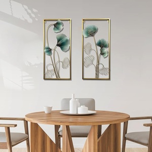 Art mural rectangulaire encadré en forme de feuille de Ginkgo élégant, multicolores, fait à la main pour la chambre à coucher, le salon, la salle à manger ou comme cadeau - Product Image 2