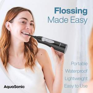 เครื่องทำความสะอาดช่องปากแบบพกพา AquaSonic Aqua Flosser ไร้สาย ชาร์จซ้ำได้ กันน้ำ หัวฉีด 5 แบบ สำหรับทำความสะอาดฟันและเครื่องมือจัดฟัน-ใช้ในบ้าน - Product Image 2