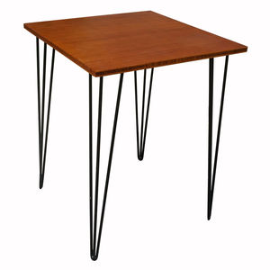 SFBCF003- 60cm Square Minimalist Coffee <b>Table</b> Durable Hairpin Iron Stand with <b>Bamboo</b> and Reeds Handmade Eco-Friendly Design - Product Image 4