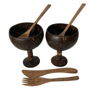 Venta al por mayor caliente creativa natural hecha a mano de cáscara de coco copa de vino de Loto Azul VIETNAM - Product Image 4