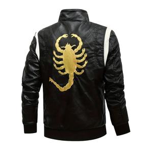 Nouvelles vestes en cuir pour hommes avec broderie et patchwork, logo personnalisé, vestes d'hiver pour l'extérieur, vente en gros, vestes coupe-vent vintage - Product Image 1